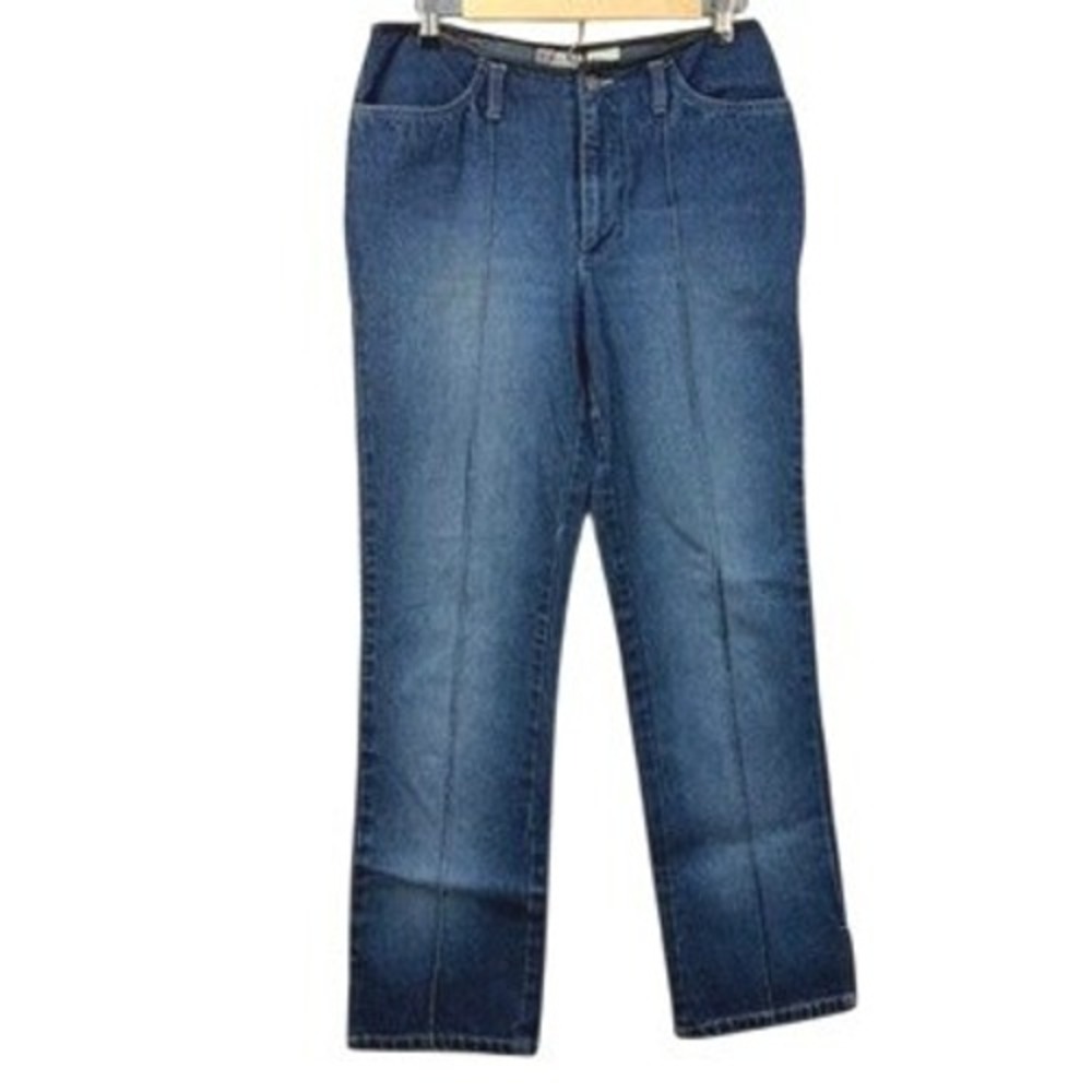 Vintage 90s‎ Y2K Med Wash Mom Jeans High Waisted Straight Leg Minimalist Denim